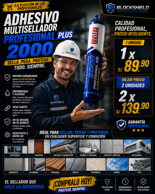 BLOCKSHIELD PU-2000 PRO / ADHESIVO MULTISELLADOR PROFESIONAL PLUS