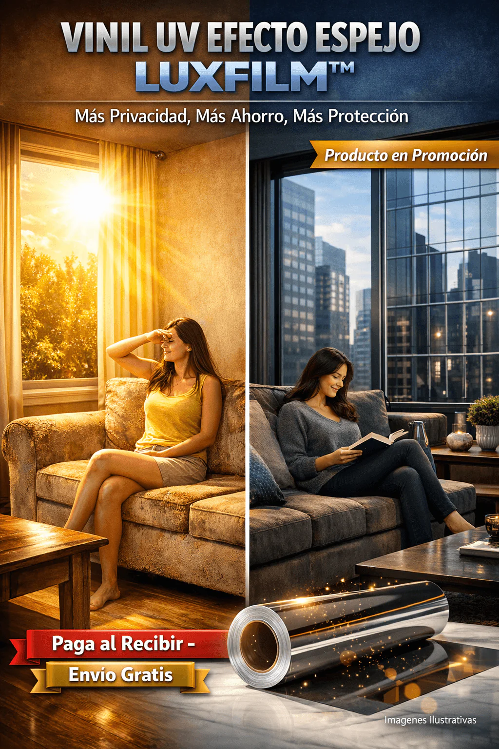 VINIL NANOCERAMIC UV -EFECTO ESPEJO " LUXFILM "